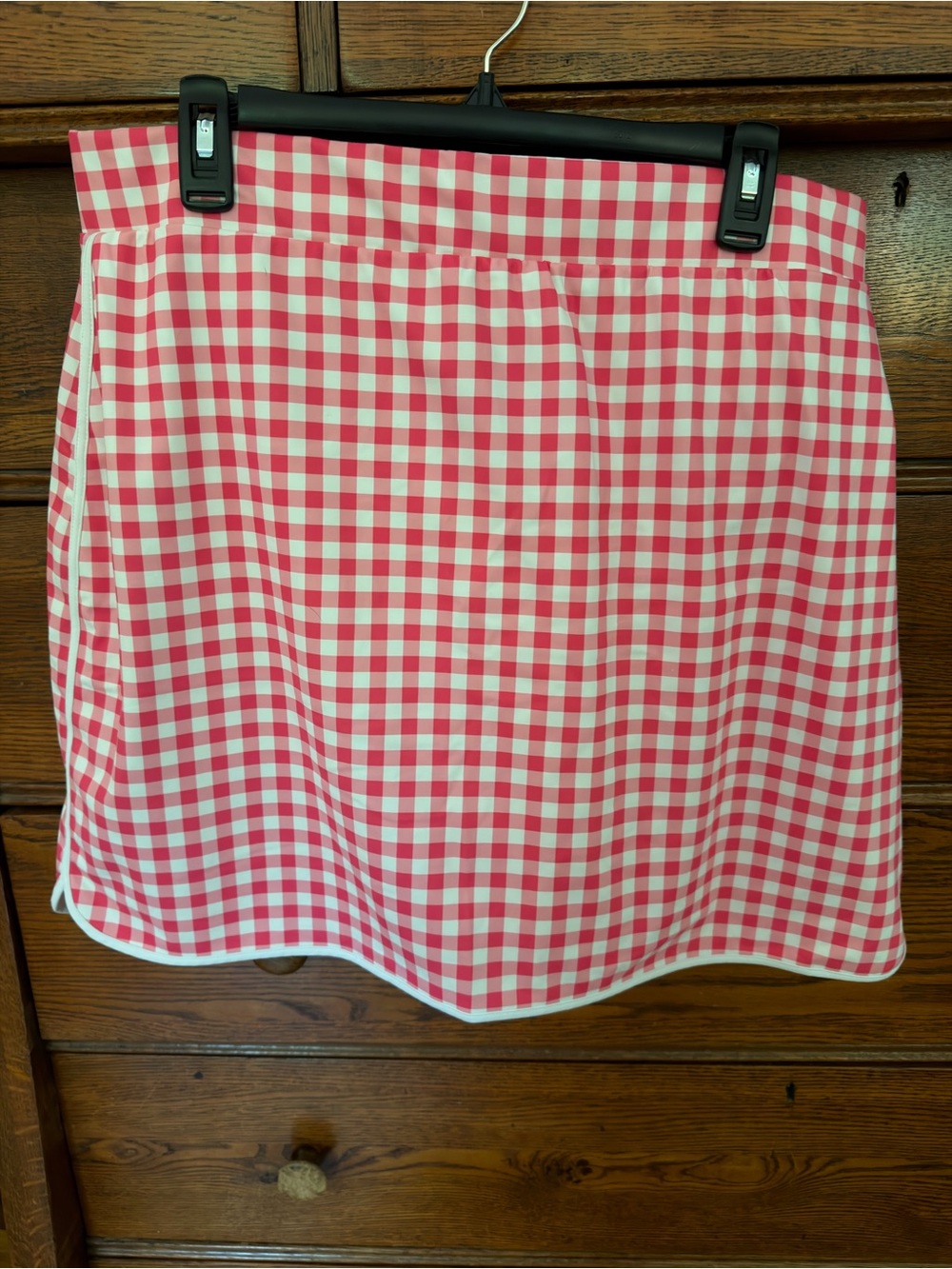 J. Crew Pink and White Gingham Skort